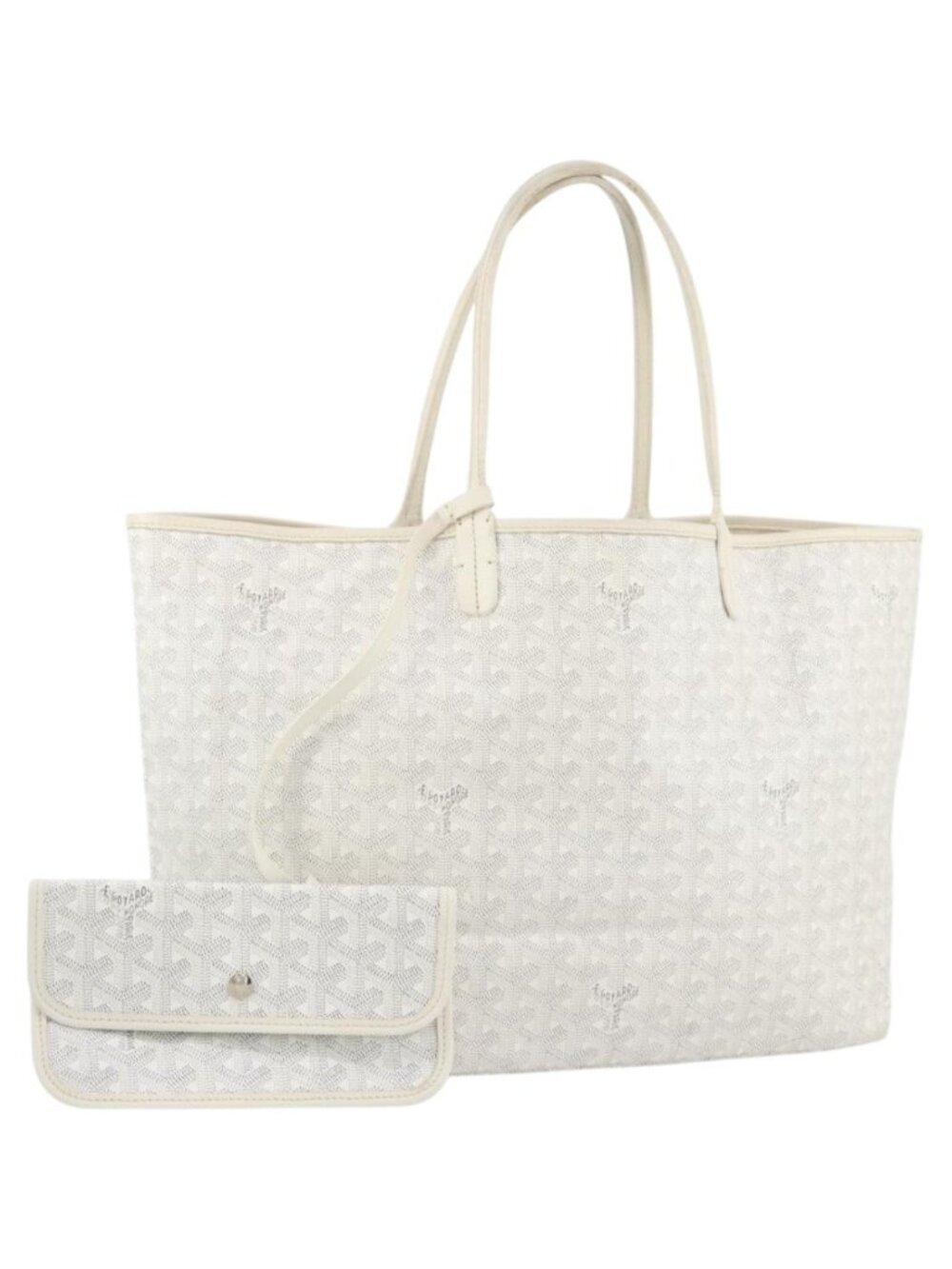 GOYARD Herringbone Saint Louis GM Tote Bag PVC White